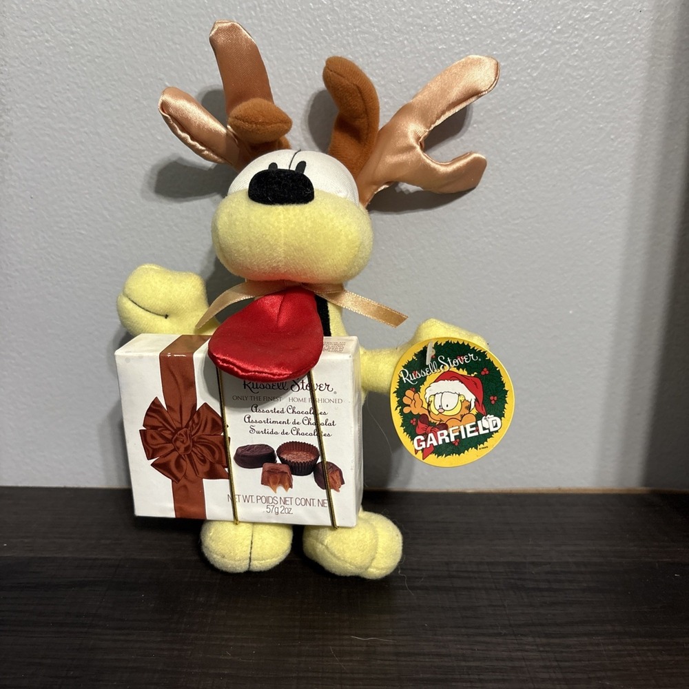 NWT VTG Odie Russell Stover Christmas Reindeer Antlers Rare W/empty Box